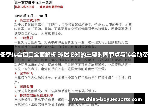 冬季转会窗口全面解析 球迷必知的重要时间节点与转会动态