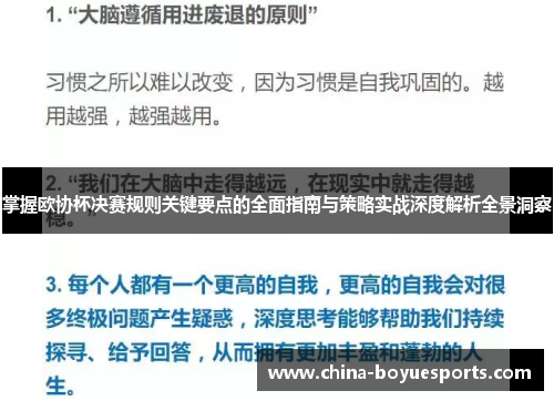 掌握欧协杯决赛规则关键要点的全面指南与策略实战深度解析全景洞察 掌握欧协杯决赛规则关键要点的全面指南与策略实战深度解析全景洞察